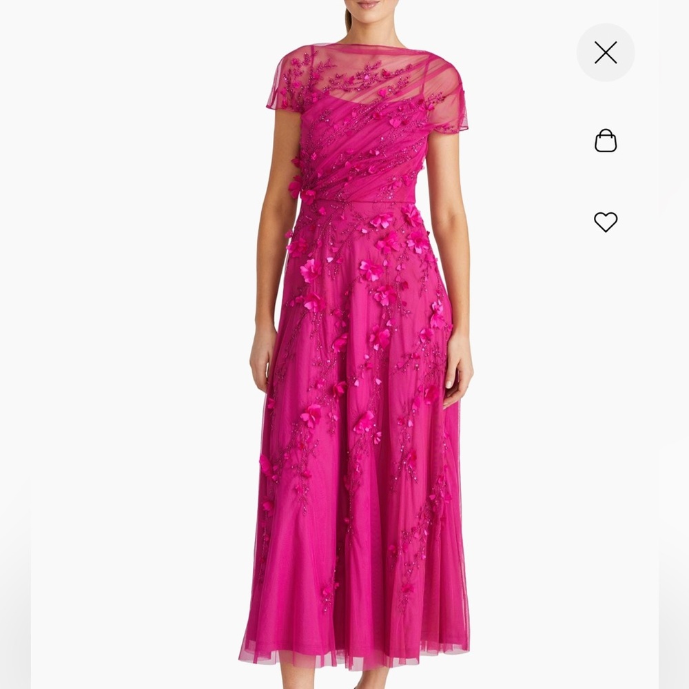Theia Leona sequin pink dress